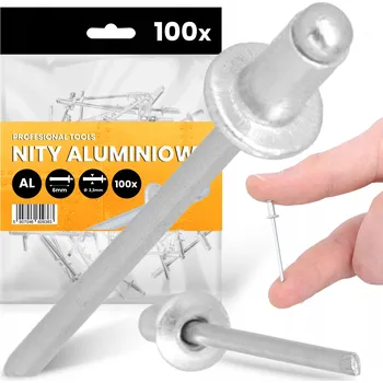 Nýt 100x TRHACÍ NÝTY 3,2x6 mm HLINÍKOVÉ Ocelové Pozinkované NEREZOVÉ Nýt
