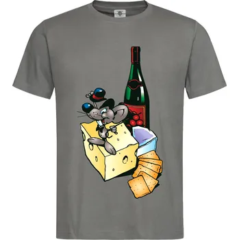 Pánské tričko Tričko Myšák s vínem Druh: Pánské, Barva: Břidlice, Velikost: S