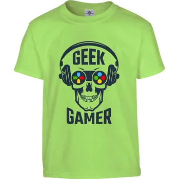 Pánské tričko Tričko Geek Gamer Druh: Dětské, Barva: Světle Zelená, Velikost: 110-XS