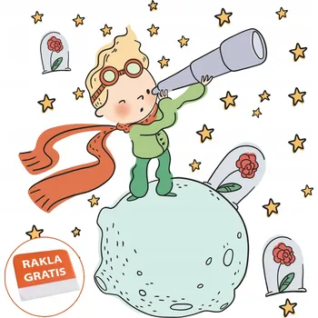 Samolepící dekorace Naklejka na ścianę dla dzieci Malý princ a růže