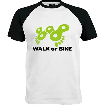 Pánské tričko Tričko Walk or Bike Druh: Pánské, Barva: Černo | Bílá, Velikost: L