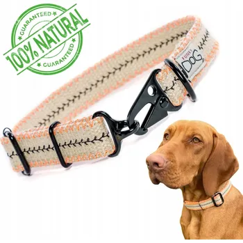 Obojek pro psa Konopný obojek pro psa šířka 2,5 cm, ekologický doplněk pro psa s výšivkou