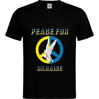Pánské tričko Tričko Peace for Ukraine | Holubice míru Druh: Pánské, Barva: Černá, Velikost: XL