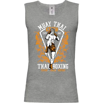 Pánské tričko Tričko Thai Boxing Druh: Pánské, Barva: Šedá, Velikost: XL