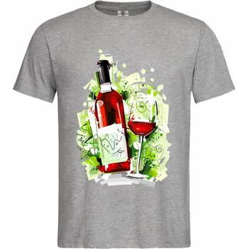 Pánské tričko Tričko Abstract wine Druh: Pánské, Barva: Šedá, Velikost: XL