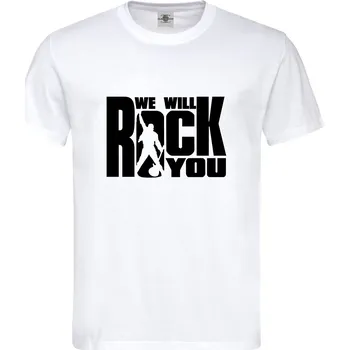 Pánské tričko Tričko We Will Rock You Druh: Pánské, Barva: Bílá, Velikost: L