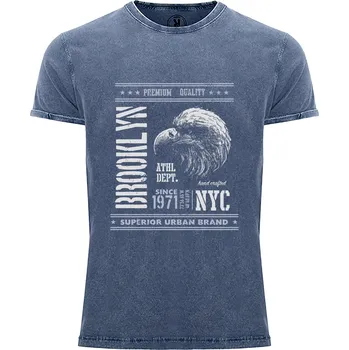Tričko Brooklyn Druh: Pánské, Barva: Denim žíhaná, Velikost: M