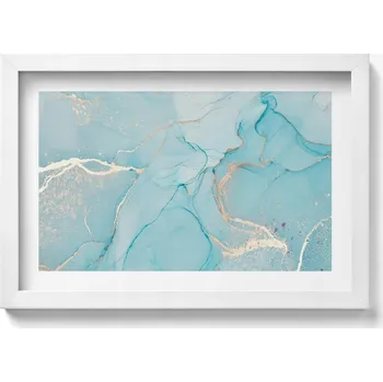 Obraz Ozdobný nástěnný obraz s grafikou v bílém rámu Abstrakce kámen 30x20 cm