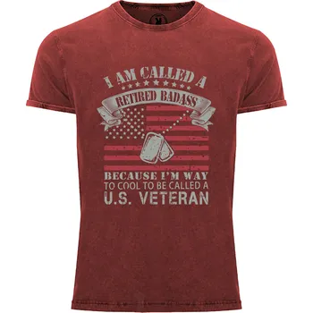 Tričko U.S. Veteran Druh: Pánské, Barva: Garnet žíhaná, Velikost: M