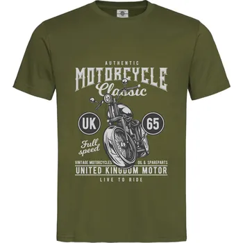 Pánská móda Tričko Motorcycle Classic Druh: Pánské, Barva: Khaki, Velikost: L