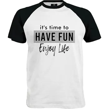 Pánské tričko Tričko Je čas se bavit a užívat si života Druh: Pánské, Barva: Černo | Bílá, Velikost: M