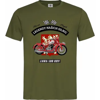 Pánská móda Tričko Legendy našich silnic | Jawa 500 OHV Druh: Pánské, Barva: Khaki, Velikost: M