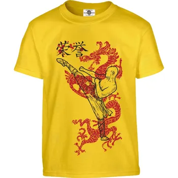 Pánské tričko Tričko Kung - fu fighter Druh: Dětské, Barva: Žlutá, Velikost: 110-XS