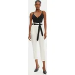 Rinascimento Kalhoty z materiálu CFC0122382003 Écru Regular Fit S