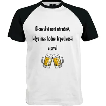 Pánské tričko Tričko Otcovství není náročné Druh: Pánské, Barva: Černo | Bílá, Velikost: L