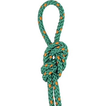 Horolezectví Šňůra PPV 10mm bez jádra zelená + oranžová tečka
