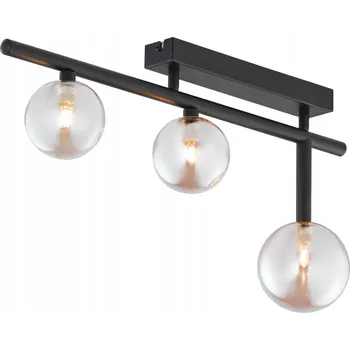 NEPTUN moderní stropní svítidlo černý se 3 světly, jantarové stínidlo 1904