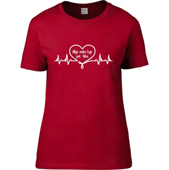 Pánské tričko Tričko Moje Srdce Bije Pro Tebe. Druh: Dětské, Barva: Červená, Velikost: 110-XS