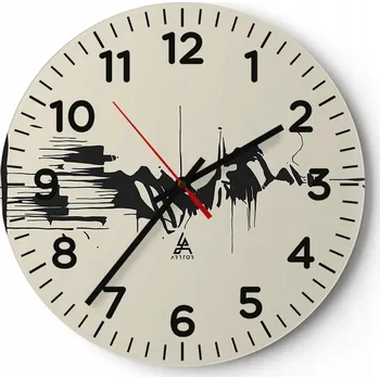 Hodiny Kuchyňské nástěnné hodiny 30x30 Abstrakce Moderní skleněné hodiny Tiché