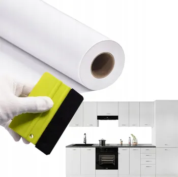 Fototapeta Folia Okleina Meblowa Samoprzylepna Desky Dveře Kuchyně Bílá Matná 122X300