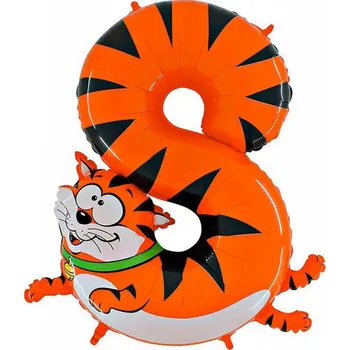 vybavsenaparty Fóliová číslice zvířátka '8' - 102 cm