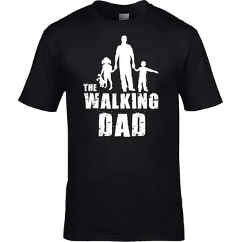Pánské tričko Tričko Táta s dětmi na procházce Druh: Pánské, Barva: Černá, Velikost: L