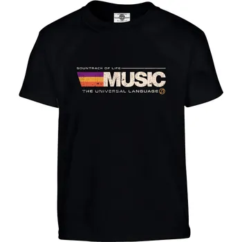 Pánské tričko Tričko Music | The Universal Language Druh: Dětské, Barva: Černá, Velikost: 110-XS