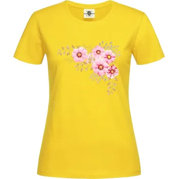 Dámské tričko Tričko Čínské růže Druh: Dámské, Barva: Žlutá, Velikost: L