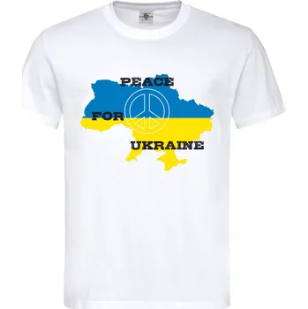 Pánské tričko Tričko Peace for Ukraine Druh: Dětské, Barva: Bílá, Velikost: 134-M