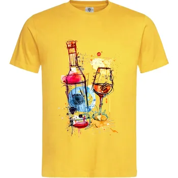 Pánské tričko Tričko Abstract Wine Druh: Pánské, Barva: Žlutá, Velikost: XL