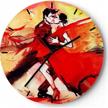 Hodiny Velké nástěnné hodiny 40x40 Abstrakce Skleněné hodiny Kulatý Tiché