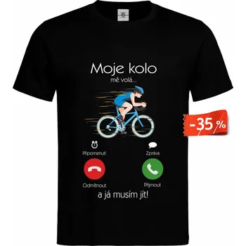 Pánské tričko Tričko Moje kolo mě volá... Druh: Pánské, Barva: Černá, Velikost: M