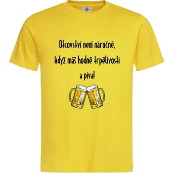 Pánské tričko Tričko Otcovství není náročné Druh: Pánské, Barva: Žlutá, Velikost: L