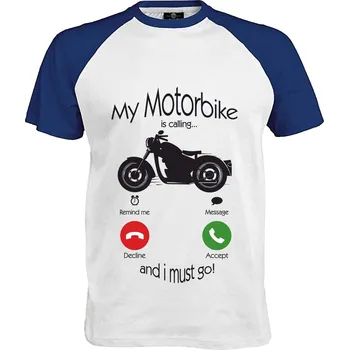 Pánské tričko Tričko My Motorbike is calling... Druh: Pánské, Barva: Royal | Bílá, Velikost: S