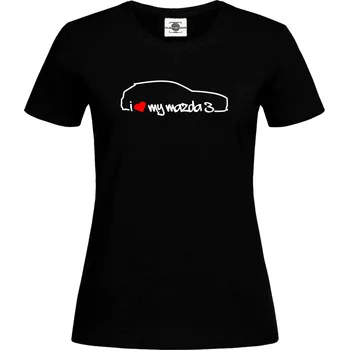 Pánské tričko Tričko I love my Mazda 3 Druh: Dámské, Barva: Černá, Velikost: L
