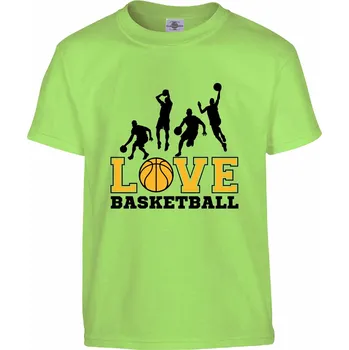 Pánské tričko Tričko Love basketball Druh: Dětské, Barva: Světle Zelená, Velikost: 134-M