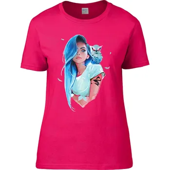 Dámské tričko Tričko Dívka se sovou Druh: Dámské, Barva: Černá, Velikost: L