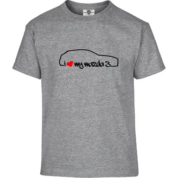 Pánské tričko Tričko I love my Mazda 3 Druh: Dětské, Barva: Šedá, Velikost: 122-S