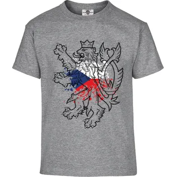 Pánské tričko Tričko Česko Druh: Dětské, Barva: Šedá, Velikost: 134-M