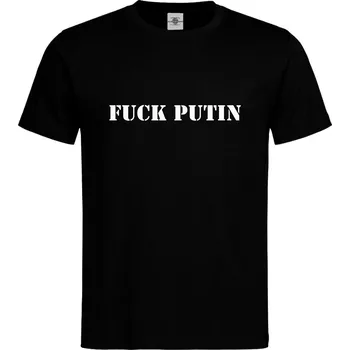 Pánské tričko Tričko Fuck Putin Druh: Pánské, Barva: Černá, Velikost: XL
