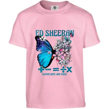 Pánské oblečení Tričko Ed Sheeran | Custom Date and Place Druh: Dětské, Barva: Růžová, Velikost: 146-L