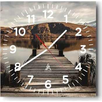 Hodiny Nástěnné hodiny do obýváku 40x40 Krajina Bezhluczne Skleněné hodiny Tiché