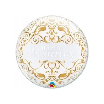 Balónek Fóliový balónek 22" QL Bubble s nápisem "Happy"