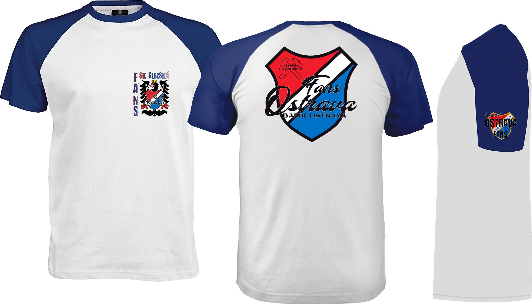 Tričko Fans SK Slezská | Baník Ostrava Druh: Pánské, Barva: Royal | Bílá, Velikost: M