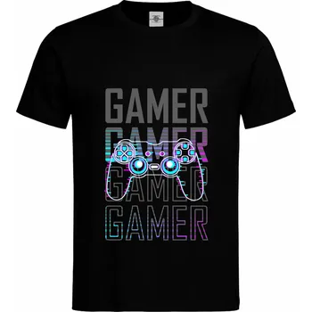Pánské tričko Tričko Gamer Druh: Pánské, Barva: Černá, Velikost: XL