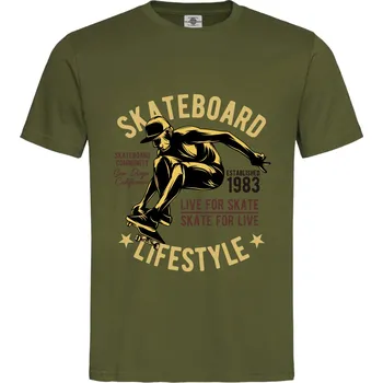 Pánská móda Tričko Skateboard Lifestyle Druh: Dětské, Barva: Khaki, Velikost: 122-S