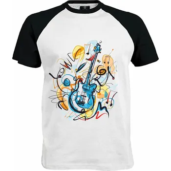 Pánské tričko Tričko Abstrakce kytary Druh: Pánské, Barva: Černo | Bílá, Velikost: XL