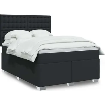 Postel vidaXL Box spring postel s matrací 140x200 cm umělá kůže [3290725] Barva: Černá