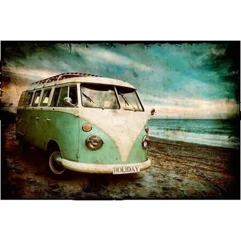 Obraz Cedule Auto dodávka na pláži