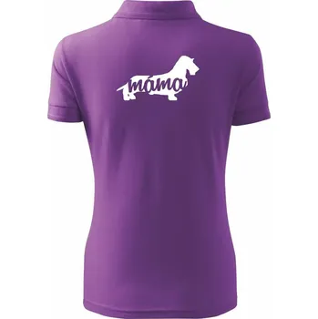 Jezevčík dlouhosrstý máma obrys - Polokošile dámská Pique Polo - S ( Fialová )